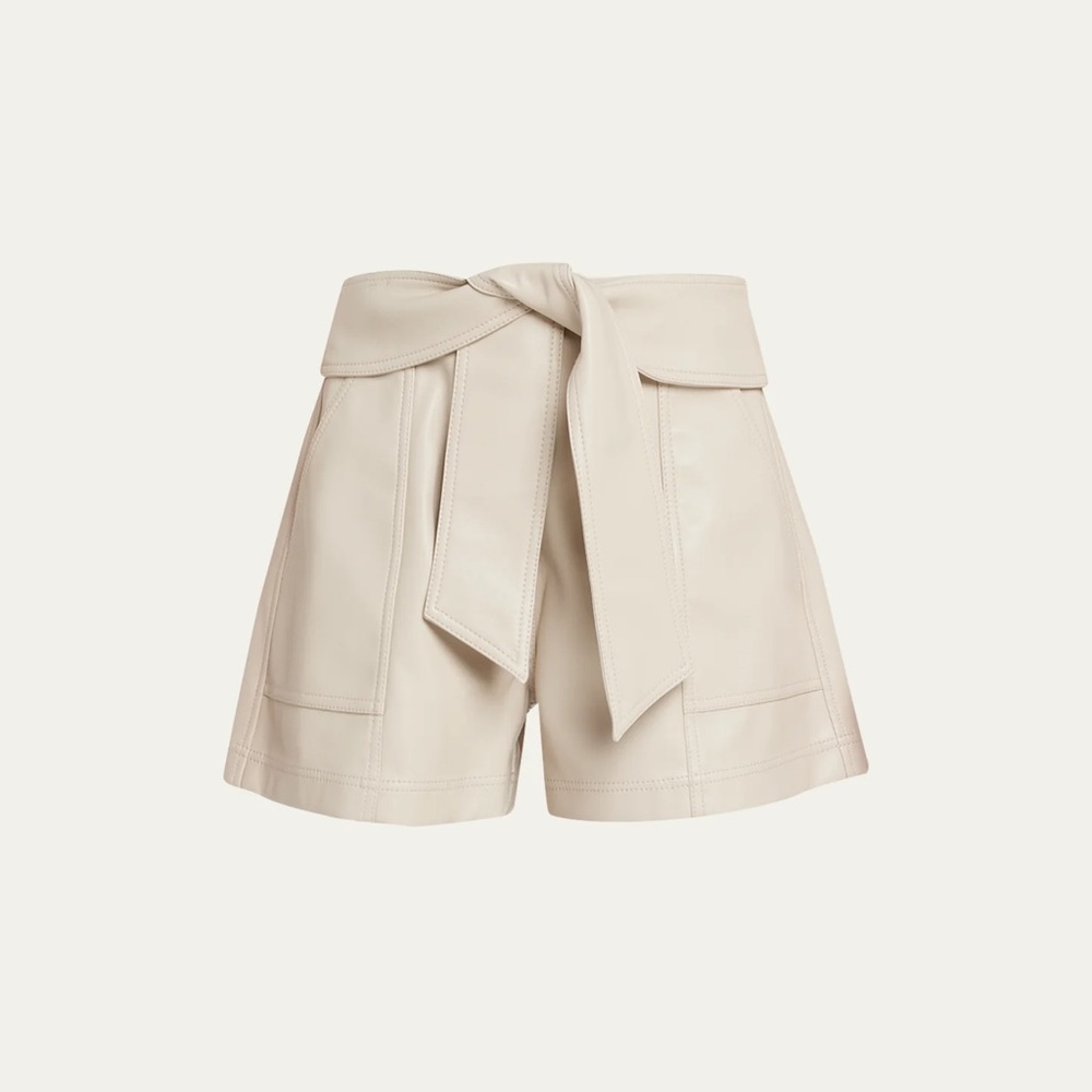 Women's Cream Tie-Waist Shorts